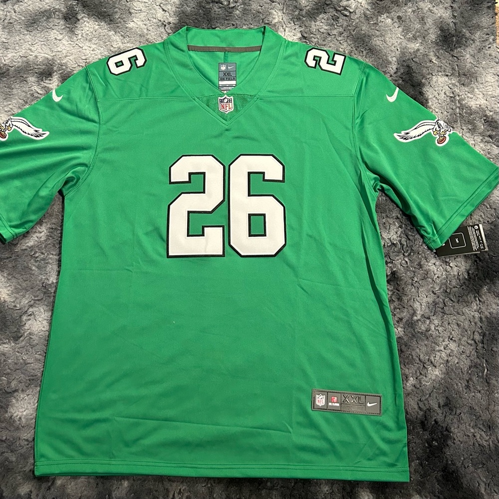 Philadelphia Eagles Saquon Barkley Kelly Green Throwback Jersey Size XXL